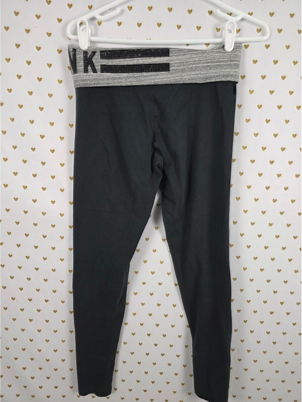 Victorias Secret PINK Vintage y2k Foldover Yoga Pants ankle Skinny Bling Small - Picture 5 of 6